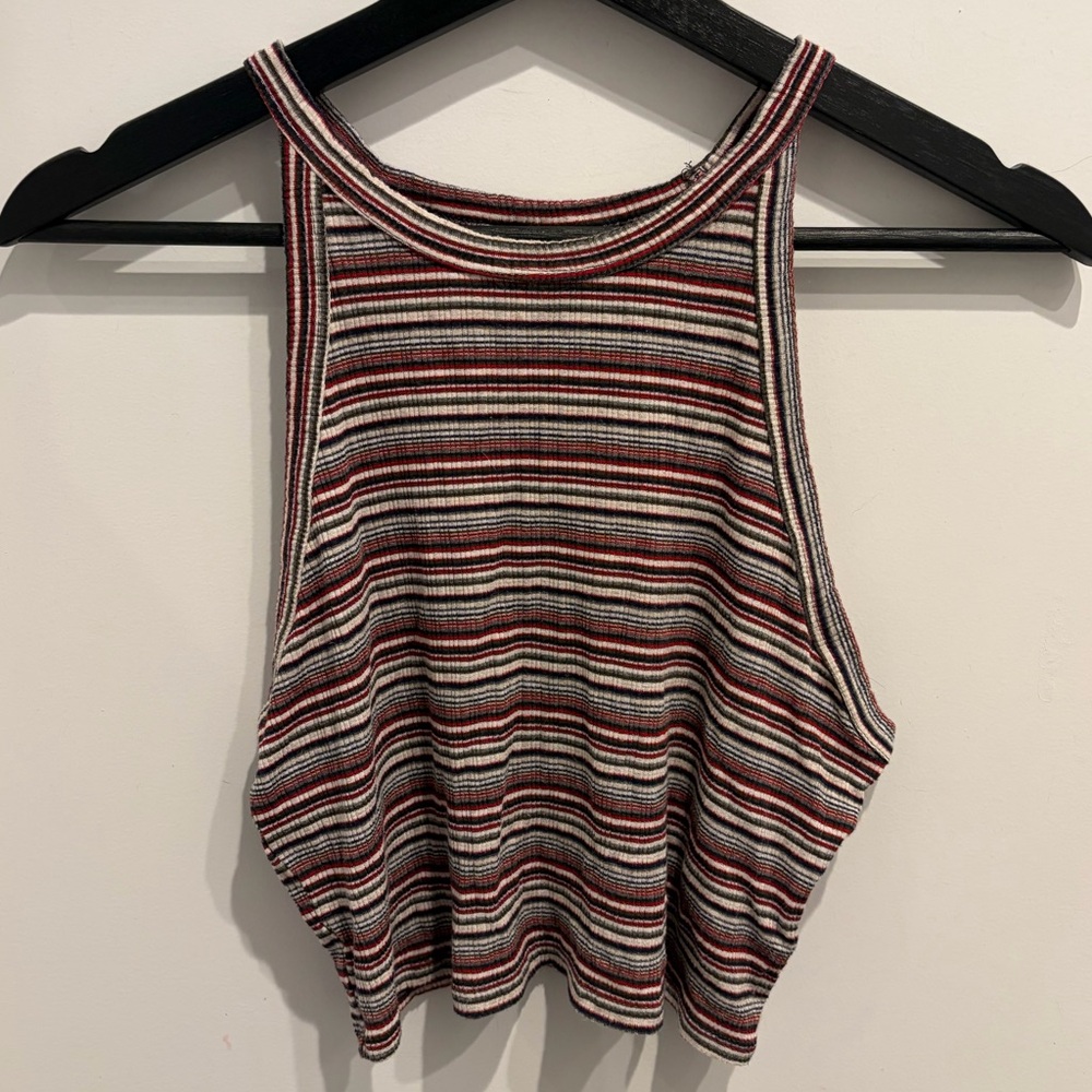 Express Striped Racerback Crop Top